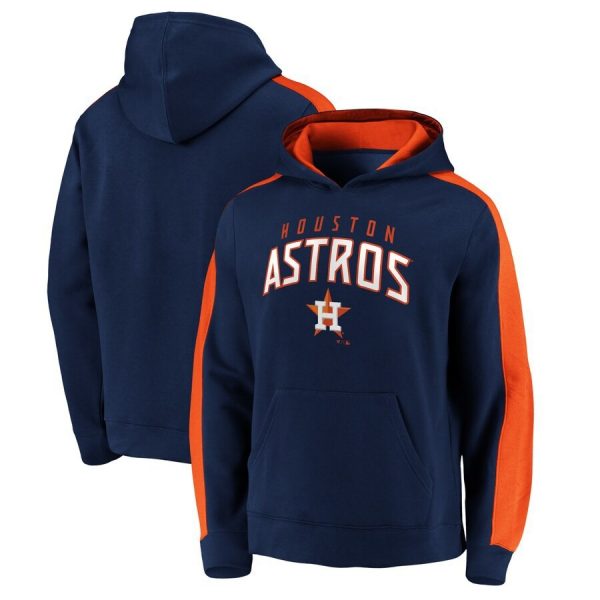 Houston Astros Sleeve Striped MLB Baseball Team Blue Orange Sweatshirt Hoodie