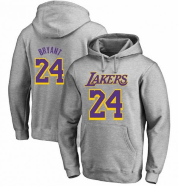 Kobe Bryant N24 NBA Basketball Grey Purple Sweatshirt Hoodie
