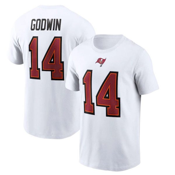 Chris Godwin 14 Tampa Bay Buccaneers Wide Receiver NFL White Short Sleeve T-Shirt