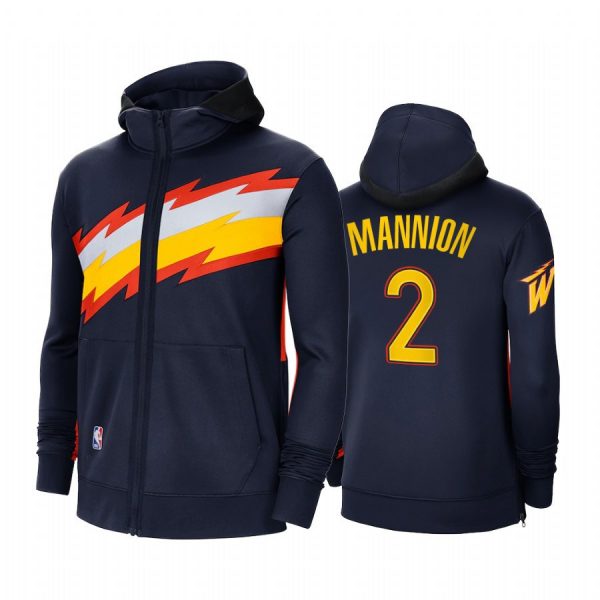 Nico Mannion N2 Golden State Warriors Multicolor Design NBA Basketball Hooded Zip Jacket