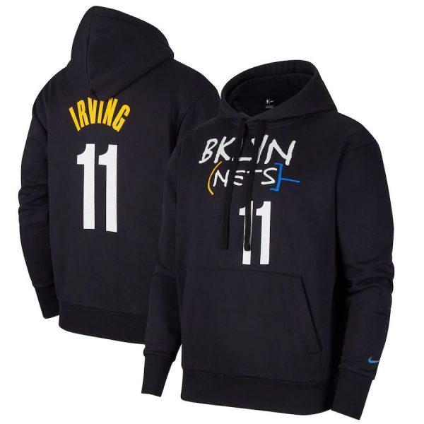 Irving N11 Brooklyn Nets BKLYN NBA Basketball Black Sweatshirt Hoodie