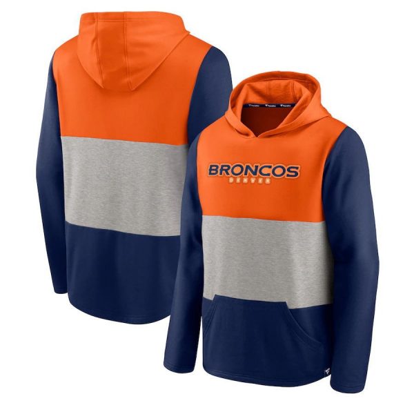 Denver Broncos Color Block Design NFL Team Sweatshirt Hoodie