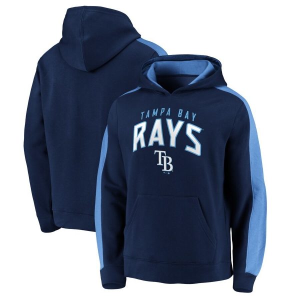 Tampa Bay Rays Sleeve Striped MLB Baseball Team Navy Blue Sweatshirt Hoodie