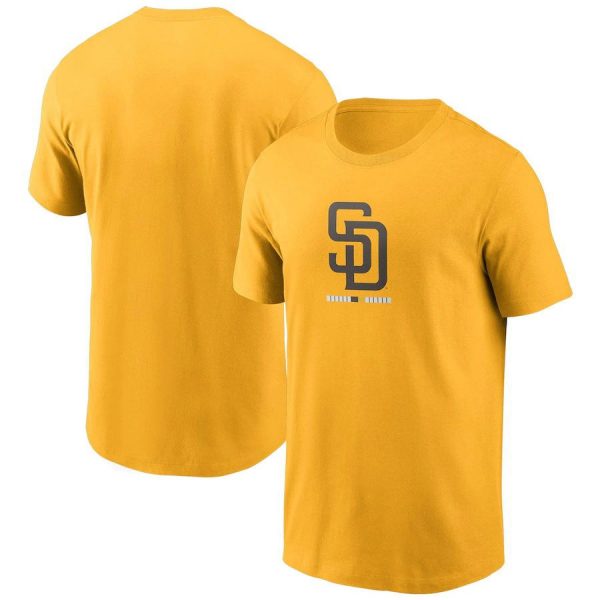 San Diego Padres SD Logo MLB Baseball Team Yellow Short Sleeved T-Shirt
