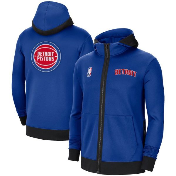 Detroit Pistons NBA Basketball Blue Hooded Jacket