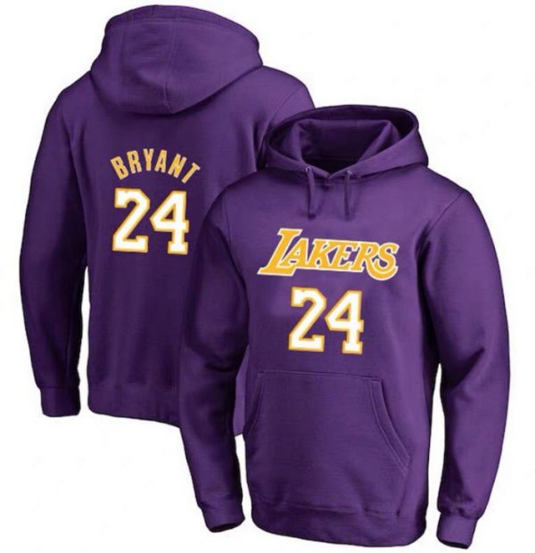 Kobe Bryant N24 LA Lakers Basketball NBA Purple Sweatshirt Hoodie