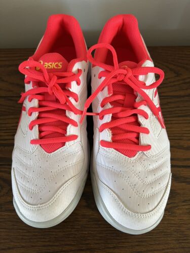 Women's Asics Solution Speed FF Preowned Tennis Court Shoe Size 10 White Gray