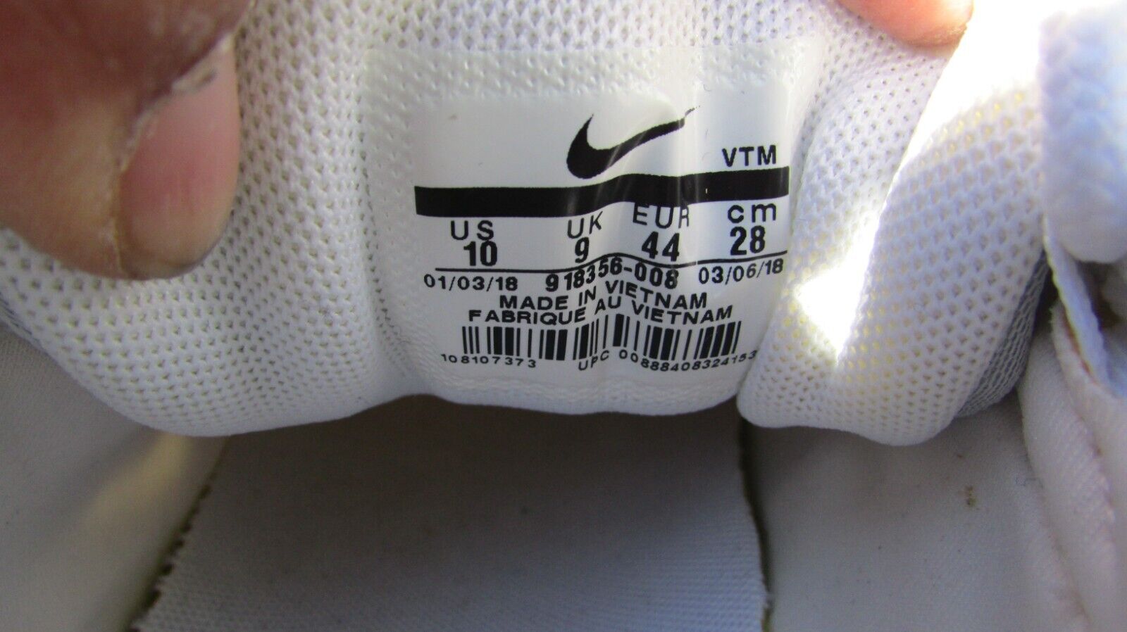 Nike Court Classic Tennis Shoes Men’s Size 8 Black White Sneakers 312495-011