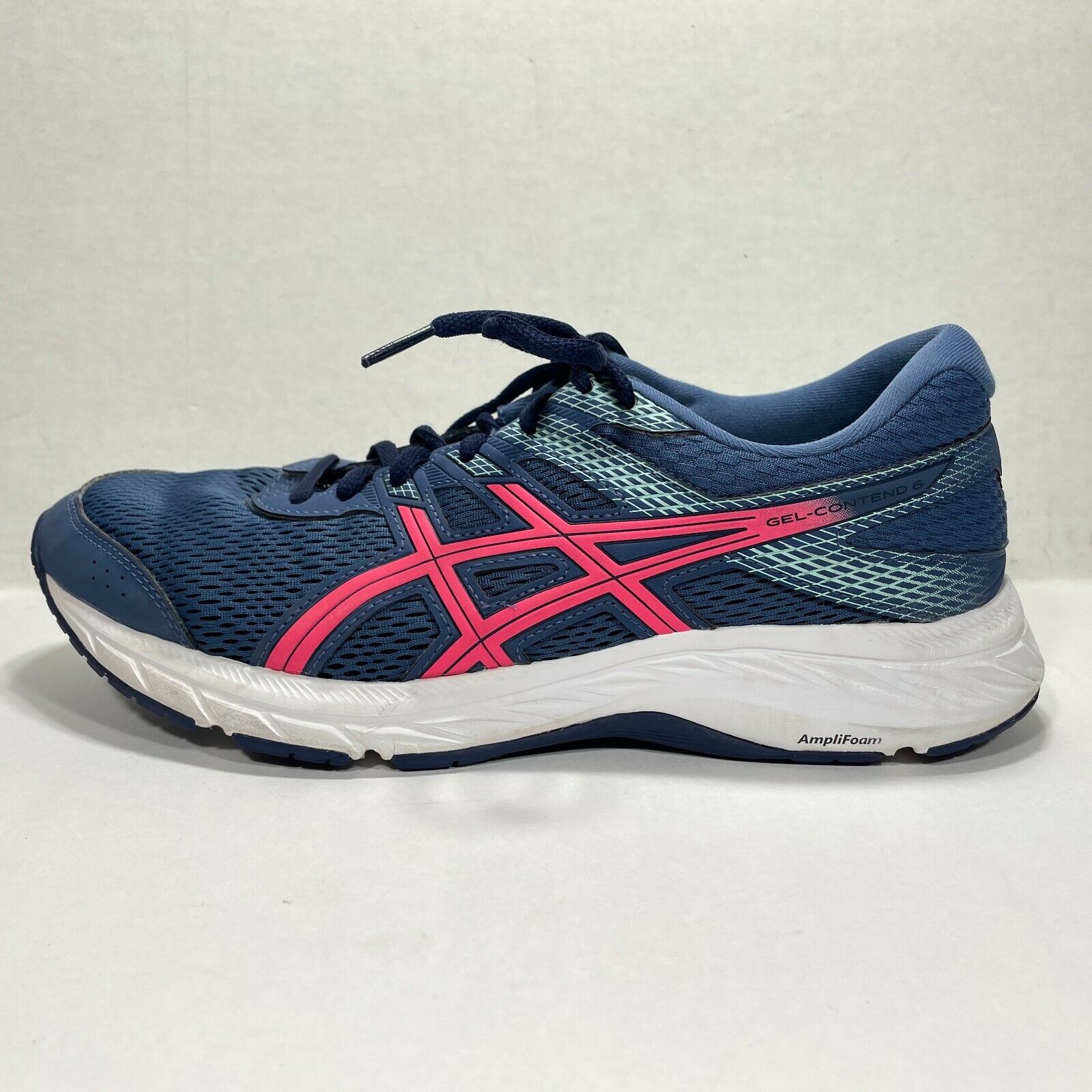 ASICS Gel-Contend 6 Womens 1012A571 Blue Pink Athletic Running Shoes US 9.5 Wide