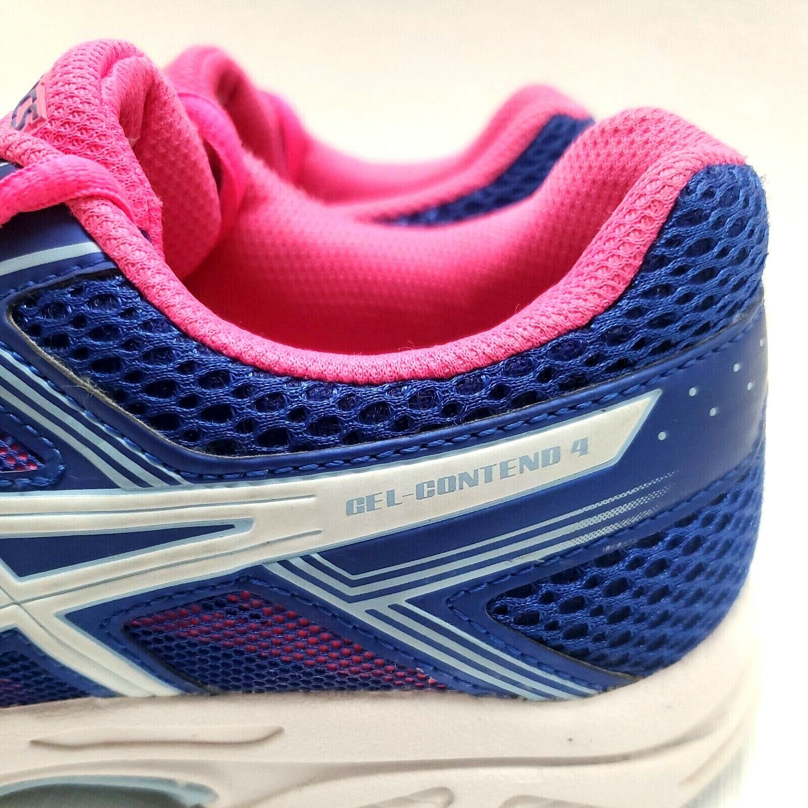 Asics Women Size 6 Running Shoes Tennis Gel Contend 4 Blue Pink C707N EU 39