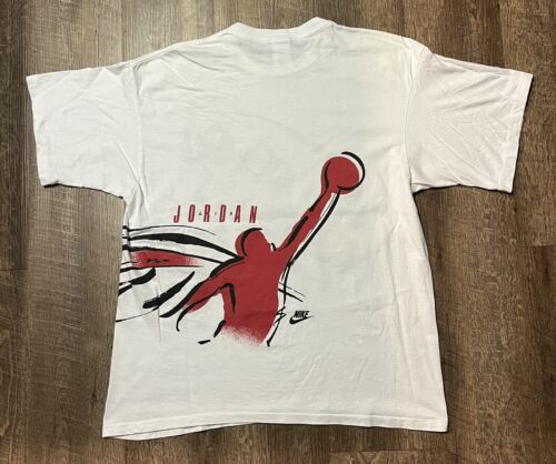 Vintage 90s Michael Jordan Abstract All Over Print T-Shirt XL 23x30