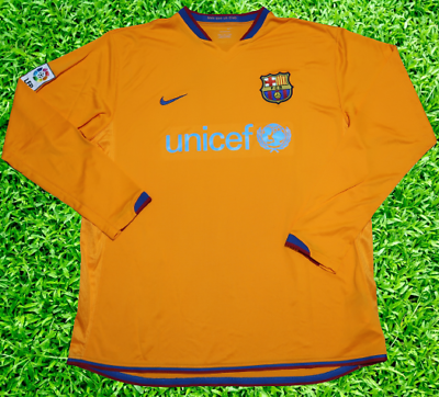 FC Barcelona Jersey Shirt 100% Original Size XL 2006/2007 Away LS USED Rare