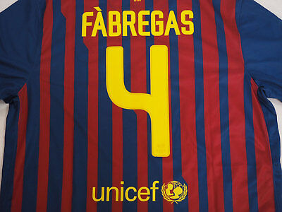2011-2012 FC Barcelona Barca FCB Jersey Shirt Camiseta Cesc Fabregas #4 XL BNWT