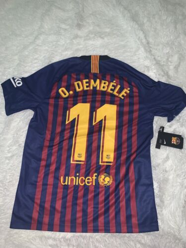 2018/19 Mens Barcelona Fc Rakuten Sponsor Soccer Jersey O.DEMBELE M 894430-456