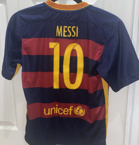 Lionel Messi #10 Qatar Airways Soccer Football Jersey Kids Size YL