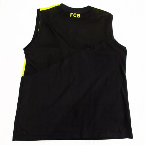 FC Barcelona Barca Size Medium Yellow/Black Sleeveless Jersey Shirt Training Top