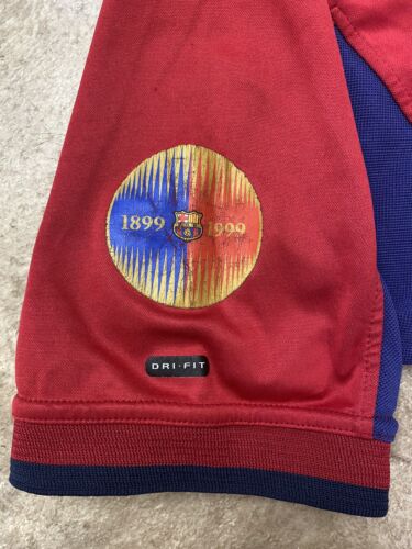 Nike DRI-FIT FCB FC Barcelona Football Soccer Jersey 1899-1999 Men S Made In UK