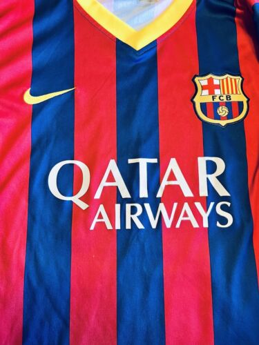 Nike Dri-Fit 2013-14 Barcelona Home Jersey Long Sleeve #10 MESSI Mens Size Small