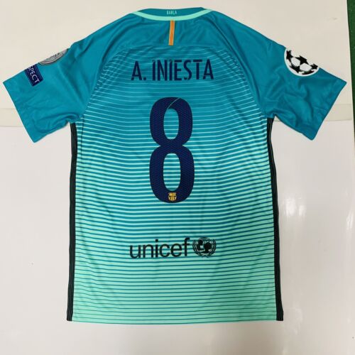 NIKE INIESTA #8 BARCELONA 3RD JERSEY 16/17 MULTICOLOR SIZE SMALL ONLY