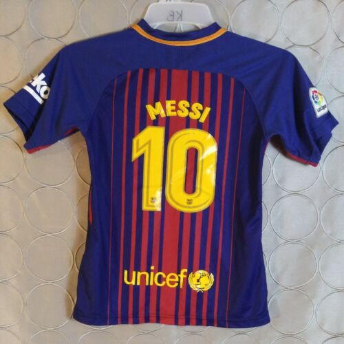 2017 Nike Dri-Fit FCB Barcelona Authentic #10 MESSI Soccer Jersey Youth Size 26