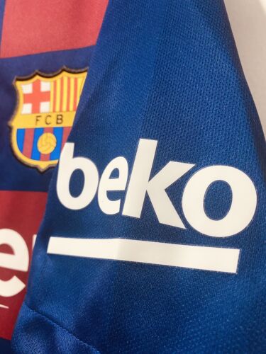 Nike Checkered Barcelona FC Rakuten 2019 Authentic Dri-Fit Soccer Jersey Large