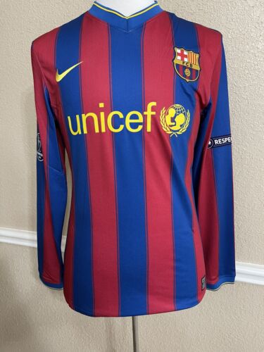 Barcelona CL Xavi Player Issue Meshed Jersey Md Prepared Football Nike Shirt