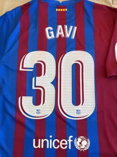Pablo Gavi #30 Mens EXTRA LARGE FC Barcelona Home Jersey 21/22