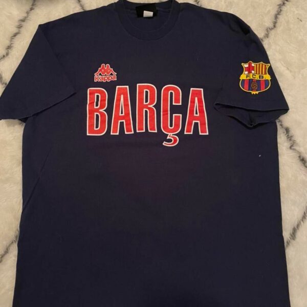 Vintage Kappa 1997 Barcelona Soccer Shirt Jersey Messi Ronaldo