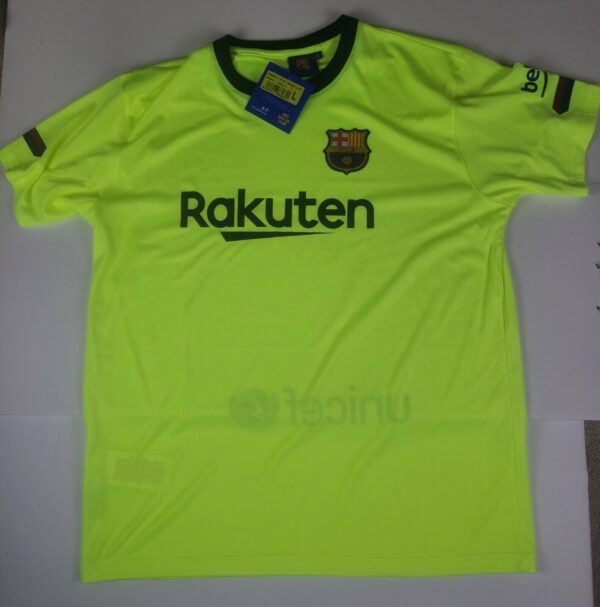 New FC Barcelona Soccer Jersey Size Large Neon Yellow