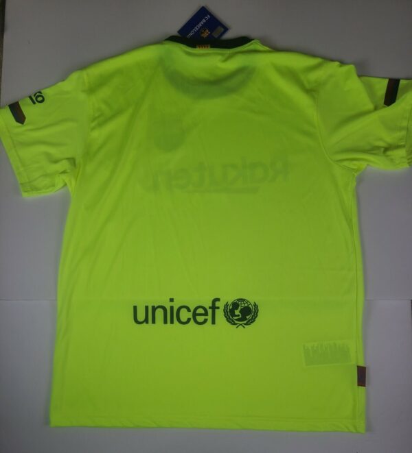 New FC Barcelona Soccer Jersey Size Large Neon Yellow