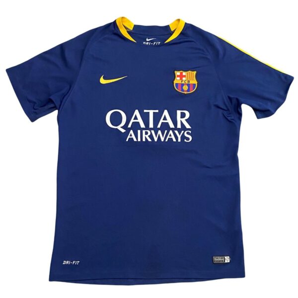 Nike Dri-Fit 2015 FC Barcelona Soccer Jersey Qatar Airways Embroidered Swoosh