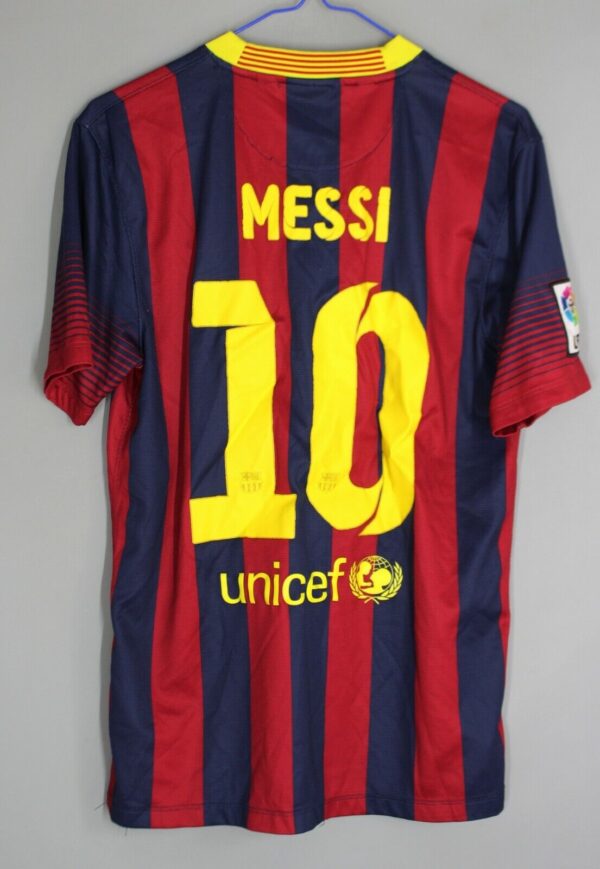 BARCELONA SPAIN 2013/2014 HOME FOOTBALL SHIRT JERSEY #10 MESSI NIKE SIZE S