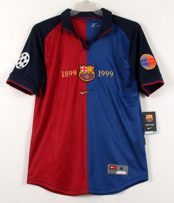 1999-00 Barcelona FC Home S/S No.11 RIVALDO Centenary UEFA CL 99-00 FCB jersey