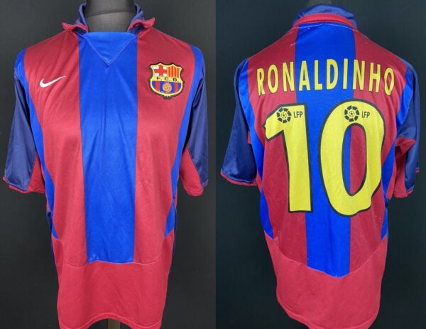 Nike Barcelona Home 2003-2004 Football Shirt Men’s Size XL Ronaldinho Jersey