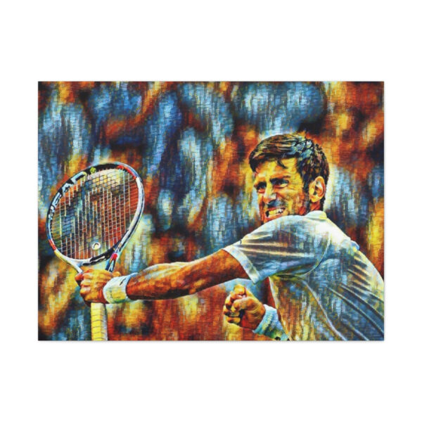 Novak Djokovic Winning Punch Art Canvas Gallery Wraps
