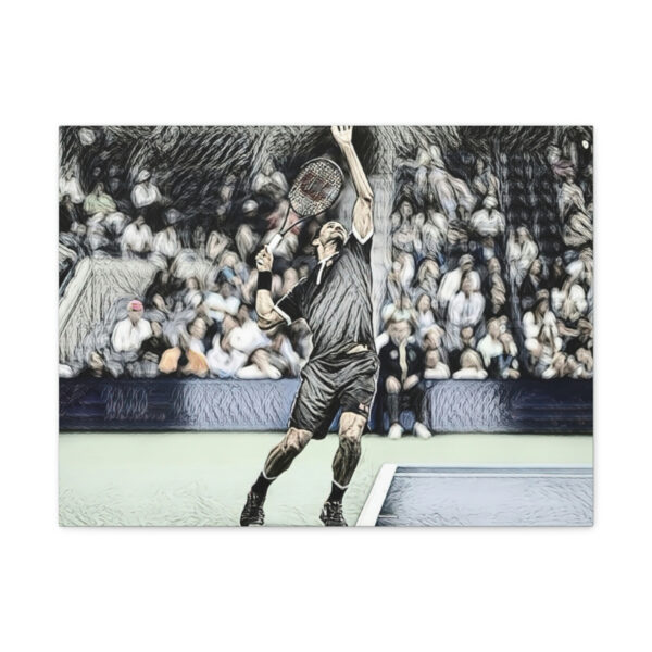 Roger Federer Sideview Serve At Us Open Art Canvas Gallery Wraps
