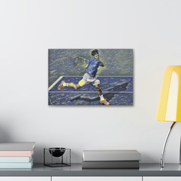 Roger Federer Jumping Forehand US Open Art Canvas Gallery Wraps