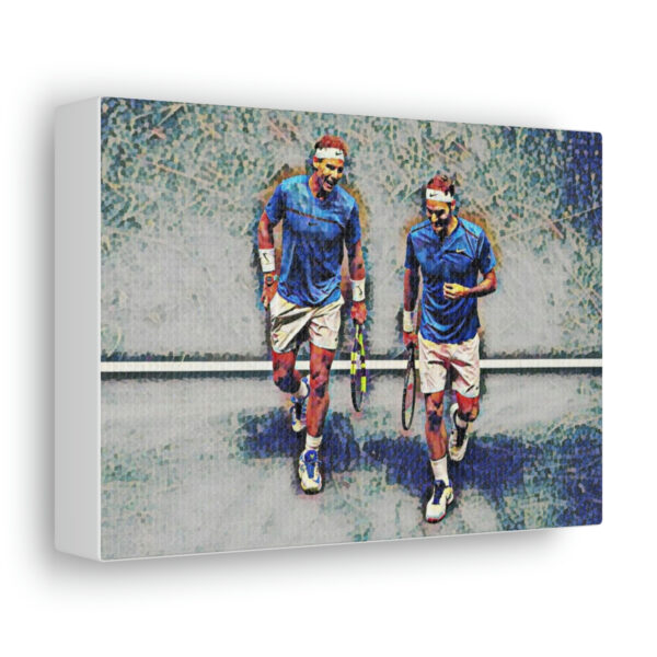Federer Nadal Joking During Match Canvas Gallery Wraps