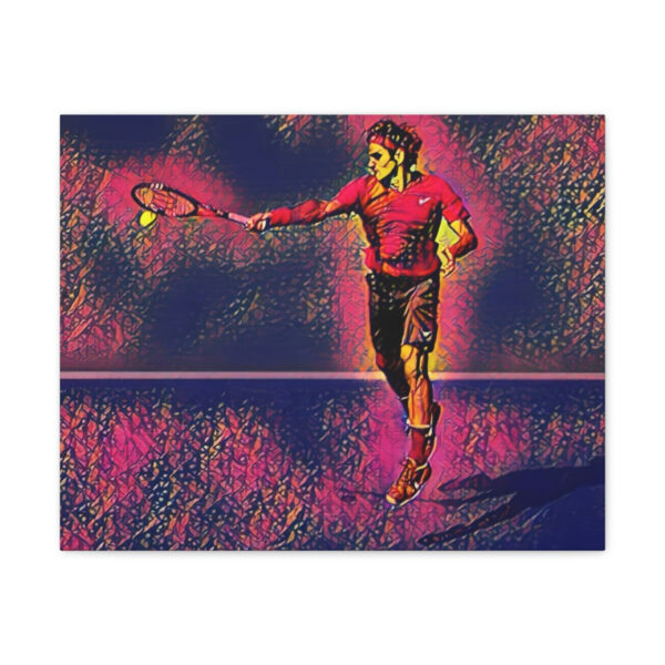 Roger Federer Jumping Forehand Art Canvas Gallery Wraps