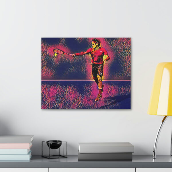 Roger Federer Jumping Forehand Art Canvas Gallery Wraps