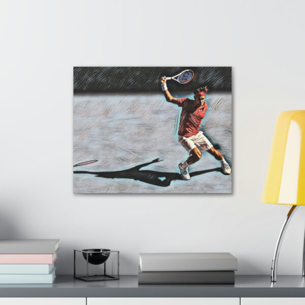 Roger Federer Running Backhand Canvas Gallery Wraps