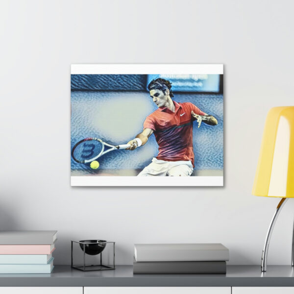 Roger Federer Forehand Contact Technique Art Canvas Gallery Wraps