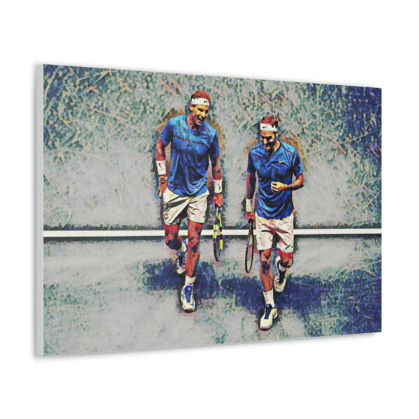 Federer Nadal Joking During Match Canvas Gallery Wraps