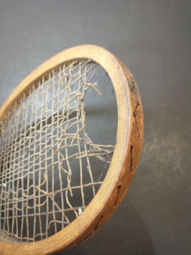 Antique 1919 Tennis Racket SCARCE Blue Ribbon MEGAPHONE Wooden Wilson