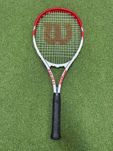 Wilson Roger Federer Tennis Racquet Racket Power Strings Red White L3 4 3/8